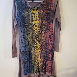 Women's Multicolor Long Sleeve Dress